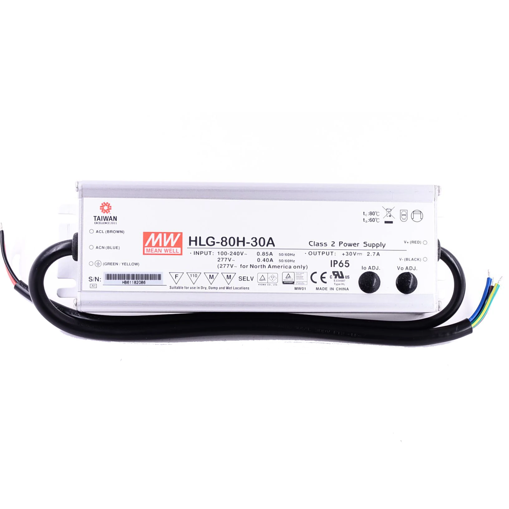 Mean Well LED Power Supply HLG-40H/60H/80H/100H/120H-12V/24V/36V/48V/54V Dimming LED Driver