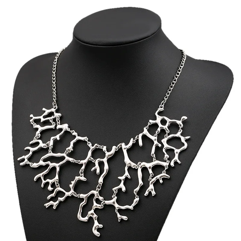 LOVBEAFAS Fashion Unique Vintage Splicing Tree Branch Necklace Women Jewelry Punk Collar Choker Maxi Necklace Collier Femme