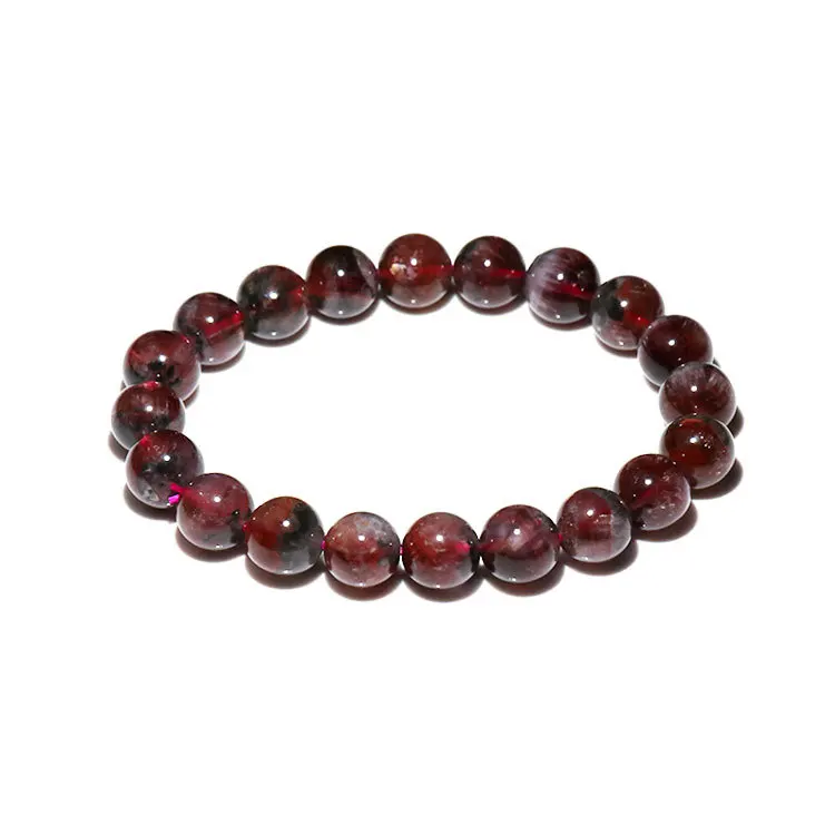 5A Wholesale Natural 7-12mm Genuine Rare Auralite 23 Quartz Smooth Round Bracelet Beads For Jewelry Making