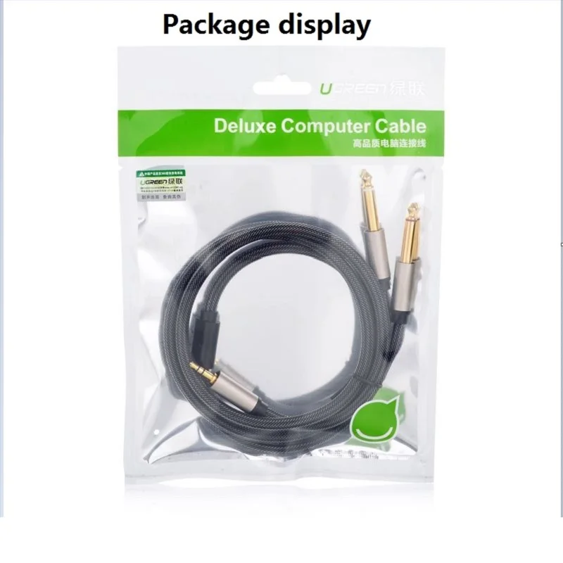 UGreen AV126 3.5mm Turn Dual 6.5 Audio Cable One Minute Two 6.35 Big 2 Core Computer Mixer Line