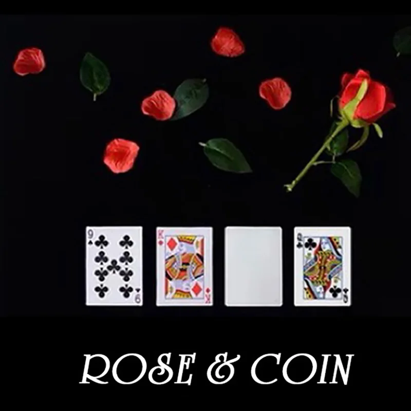 Rose & Coin Magic Tricks Petals To Coins Appearing Gimmicked Mat Magician Close Up Stage Gimmick Illusions Magia Mentalism Props