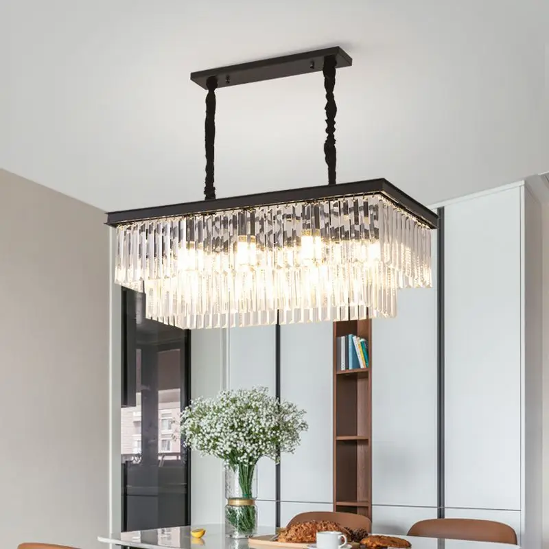 

Modern crystal chandelier industrial retro household living room lamp children bedroom dining table LED rectangular WF102004