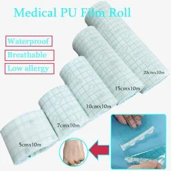 Rouleau de film médical étanche en PU pour la fixation des plaies, autocollants de réparation de tatouage, ruban à membrane en PU, 5 cm, 7 cm, 10 cm, 15 cm, 20cm x 10m