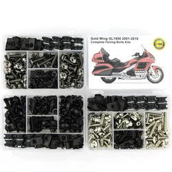 Fit For HONDA GL1800 GOLDWING 2001-2018 Complete Full Fairing Bolts Kit Speed Nuts Motorcycle Side Covering Screws  Steel