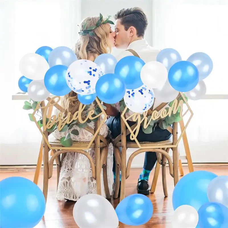 135PCS/Set Blue Balloon Garland Arch Kit White Silver Balloons Baby Shower Girl Birthday Party Wedding Bachelorette Decorations