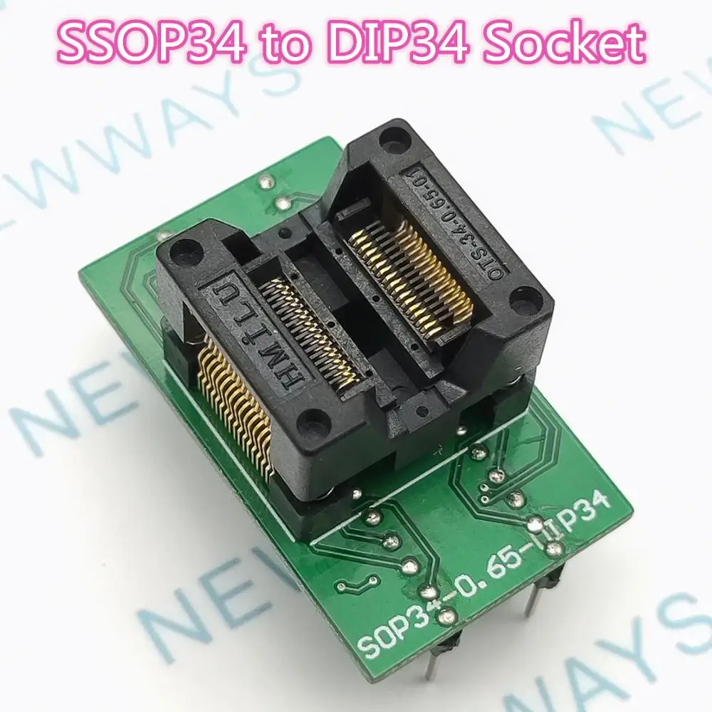 Ic Socket Ssop34 To Dip34 Ots-34-0.65Mm-01 Test Block Programmer Adapter