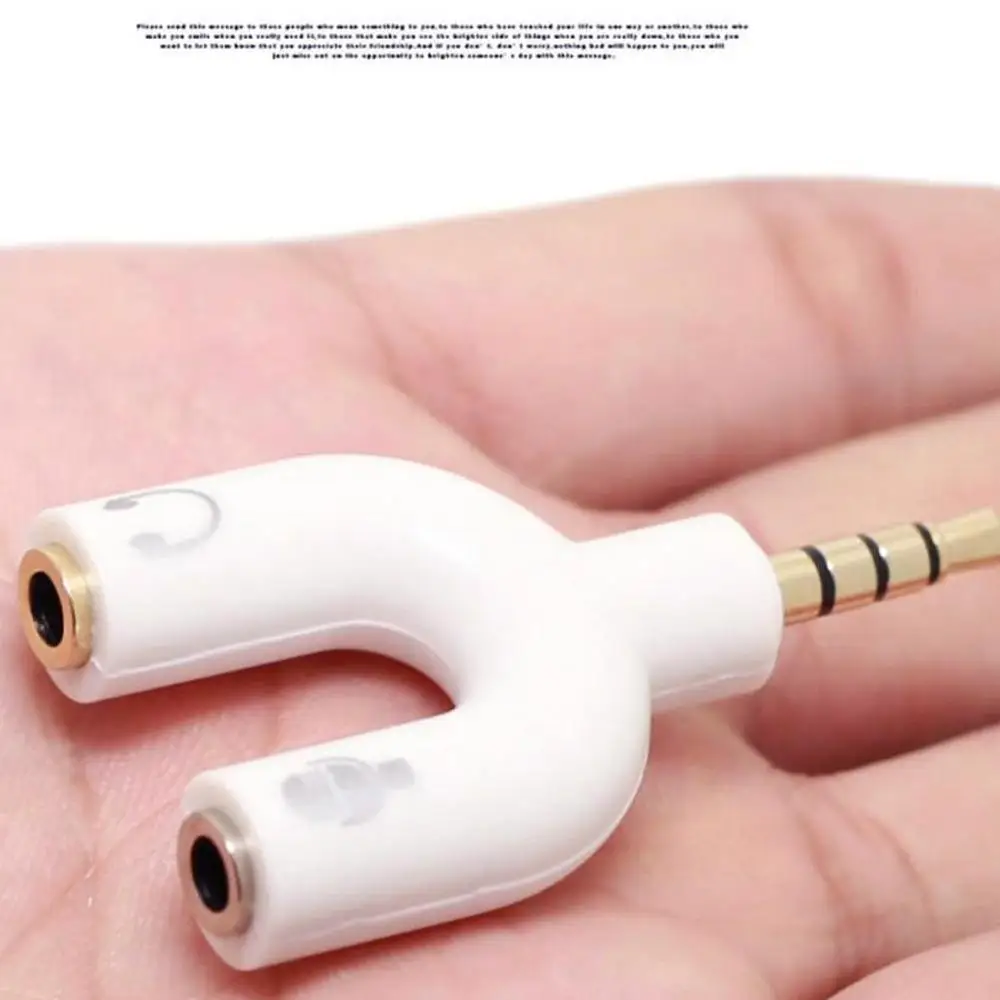 1 Piece Of Dual 3.5mm U-Shaped Adapter Headphone Plug Audio Cable Splitter Microphone 2-in-1 Rotary Connector Jack Plug Adapter