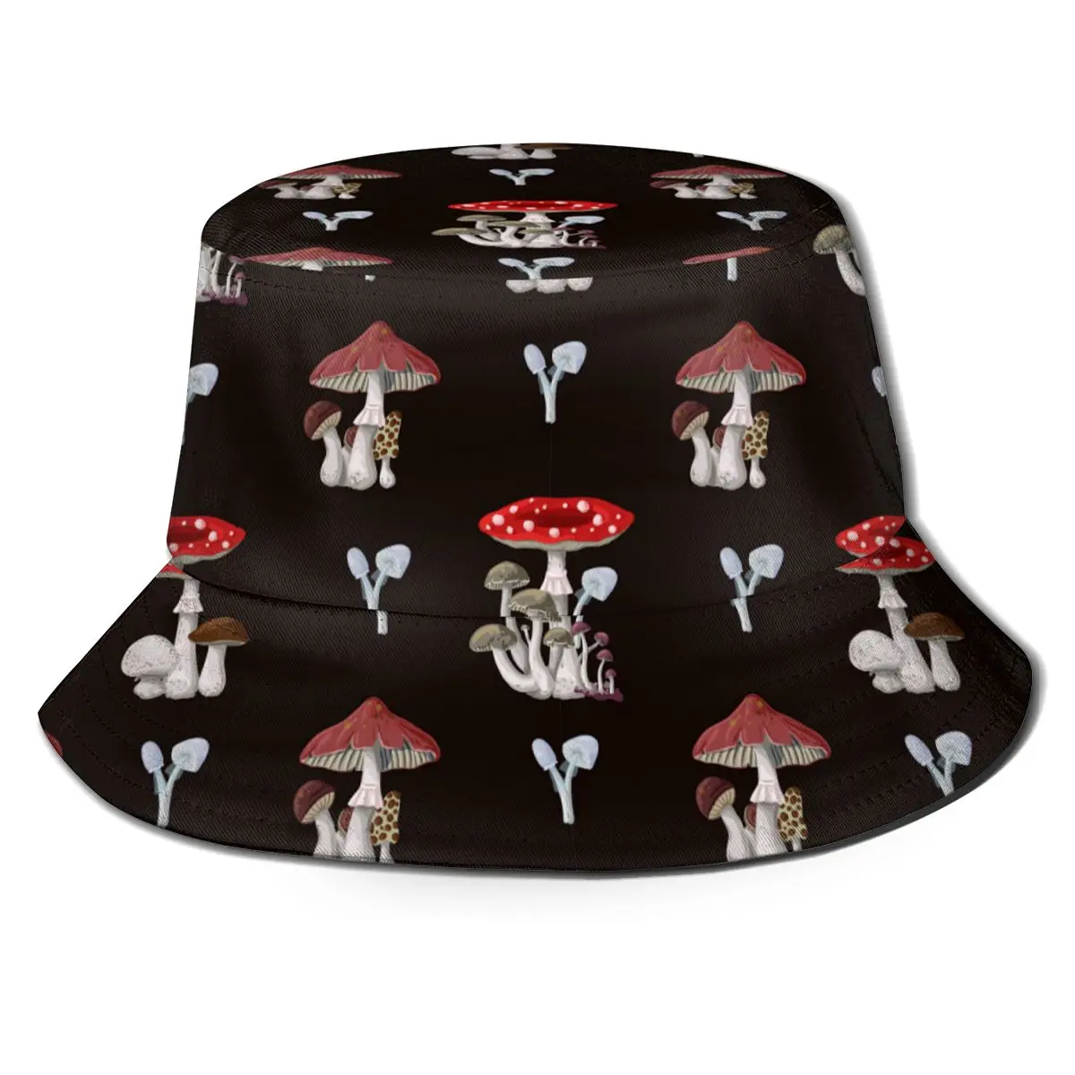 

NOISYDESIGNS 2021 Summer Bucket Hats Black Women Hat Mushroom Printed Fishing Hat Fisherman Cap Femme Gorro