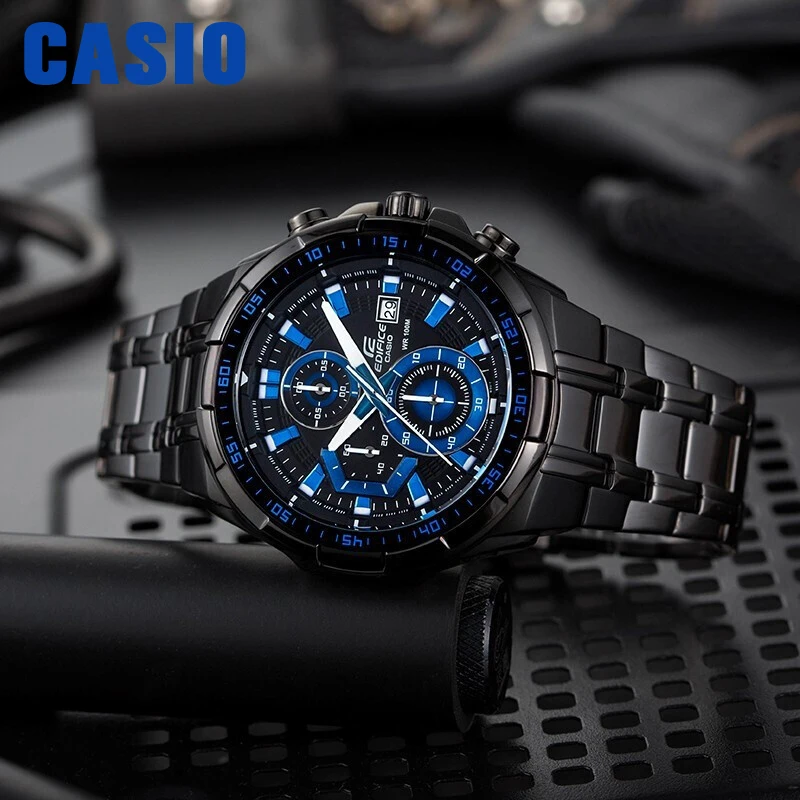 Casio Edifice Horloge Mannen Top Luxe Set Waterdichte Lichtgevende Chronograaf Zwart Ip Coating Nieuwe Stereo Racing Dial Relogio Masculino