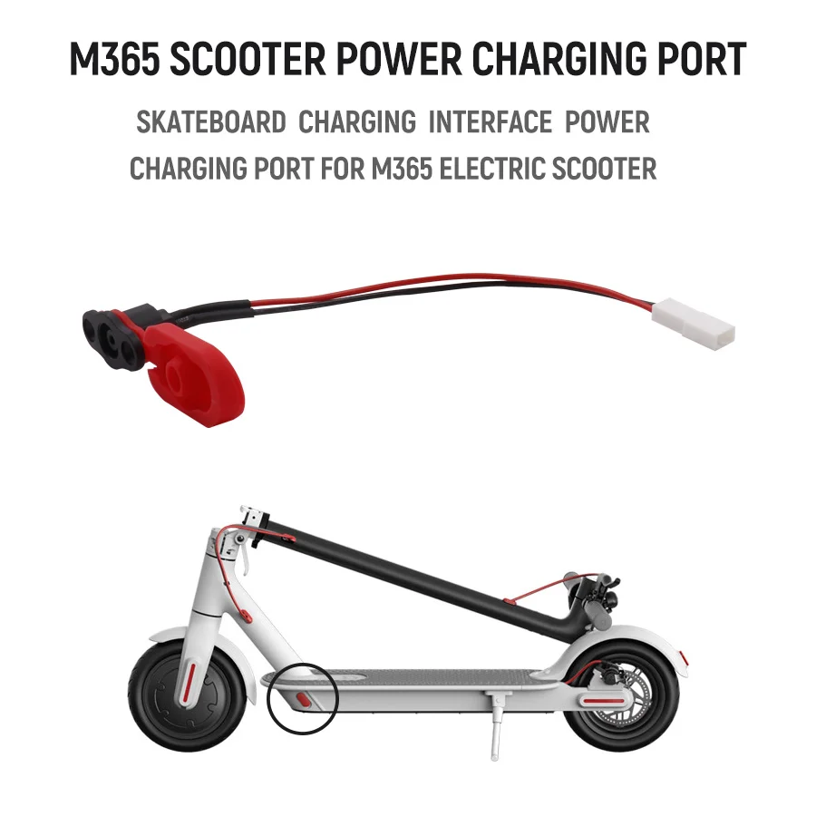 Power Charger Line Interface Charging Hole Cap For Xiaomi Mijia M365 Electric Scooter Dust Plug Cap with Charging Cord Cable