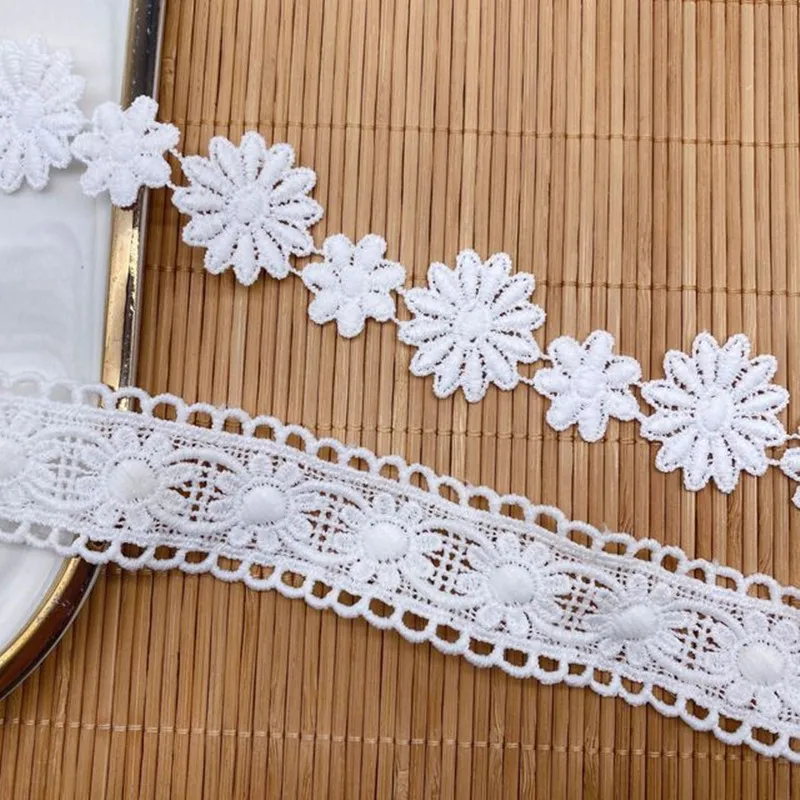 3 metros bordados flores leite seda tecido de renda fita guarnição artesanal rendas decorações diy pano acessórios costura casamento