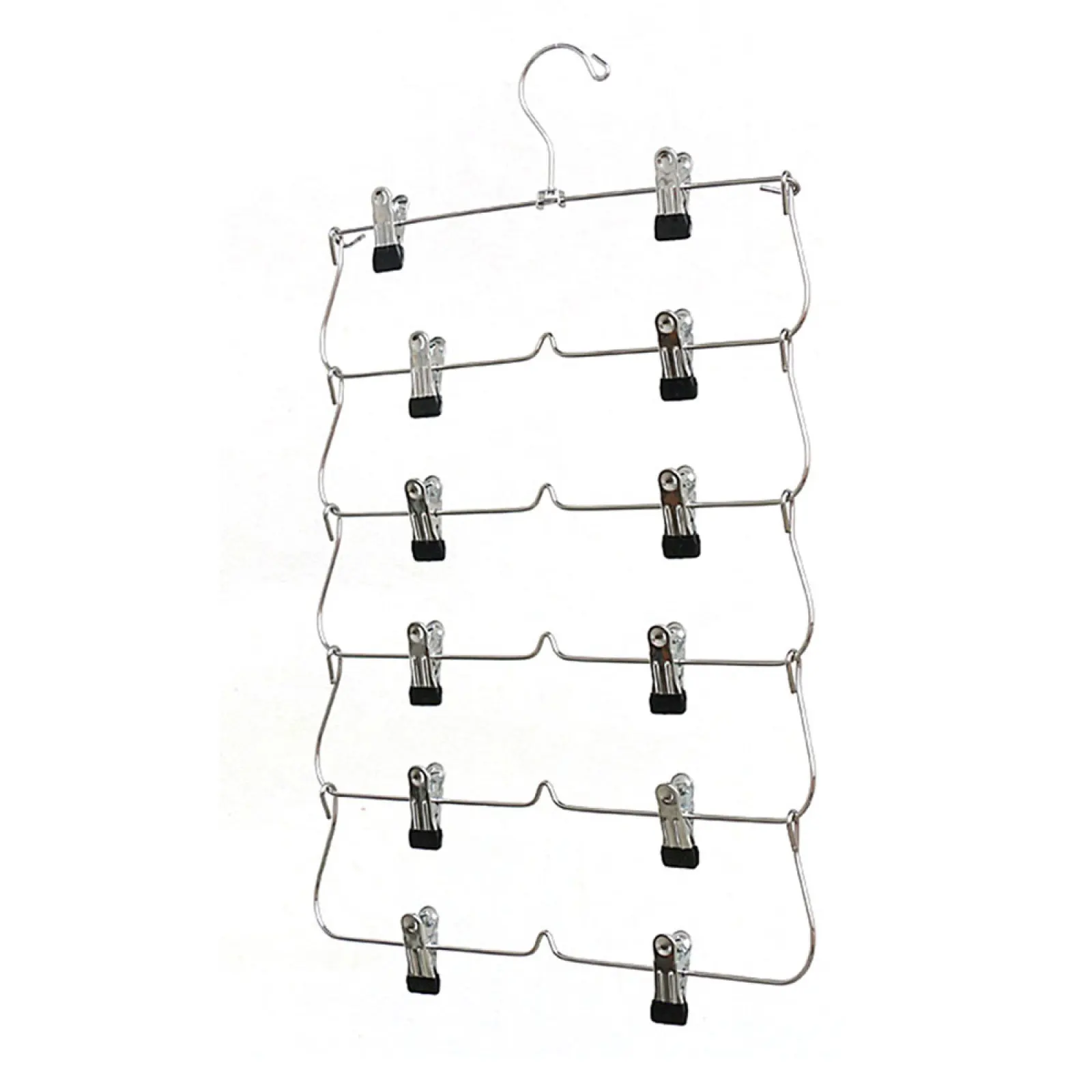 

Компактный складной органайзер для шкафа, 6-слойная стальная вешалка для гардероба с зажимами, вешалка для брюк, юбки, брюк, вешалка для галстуков