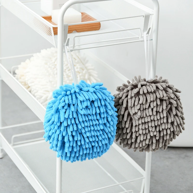 

Hanging Hand Towel Kitchen Bathroom Accessories Soft Plush Hanging Towel Quick-Drying Towel For Dry Hands Wipe Towels Ball