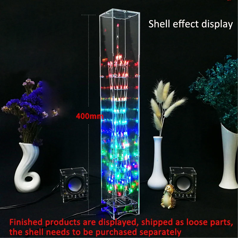 Small Version GuangZhou Tower Diy Kit Music Spectrum Lamp Diy Light Cube Kit Electronic DIY Production Parts