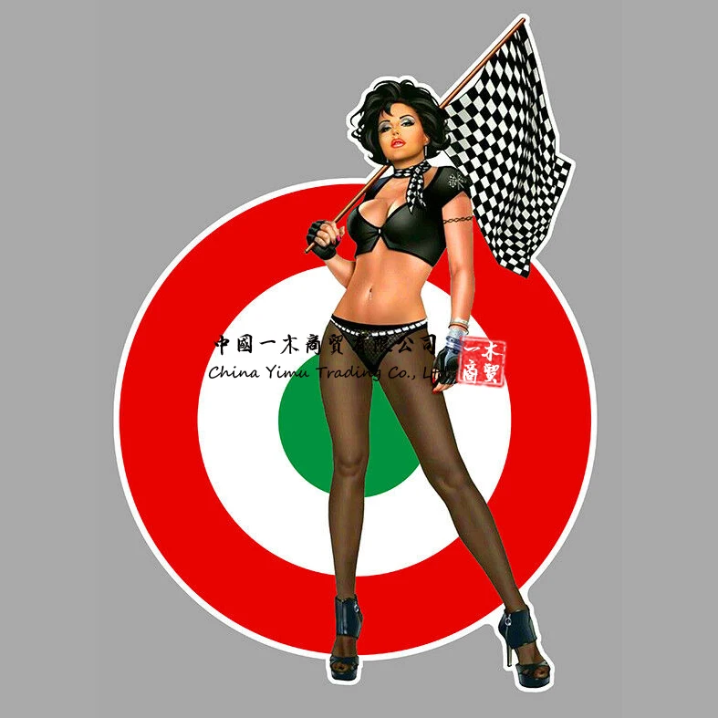 

Naked Woman Sticker Pinup Pin Up Italie Italia Vespa Fiats Drapeau Damiers Scuderia Off Road
