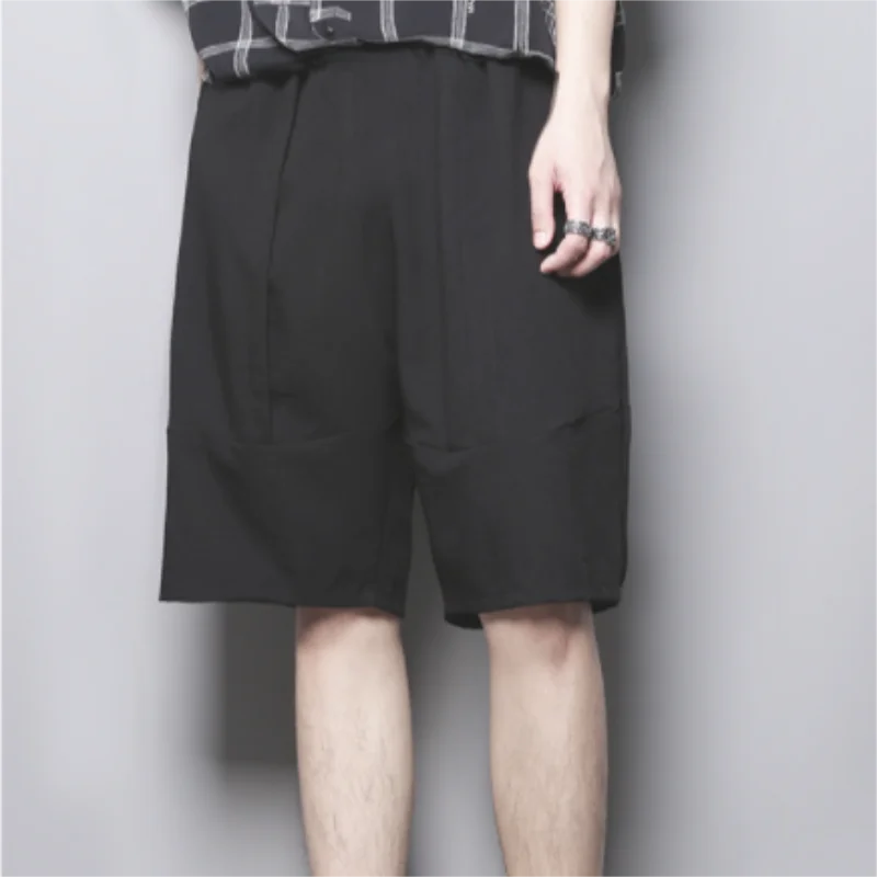 

Men's Casual Shorts Summer New Solid Color Elastic Waist Straight Leg Pants Quality Loose Youth Fashion Trend Shorts