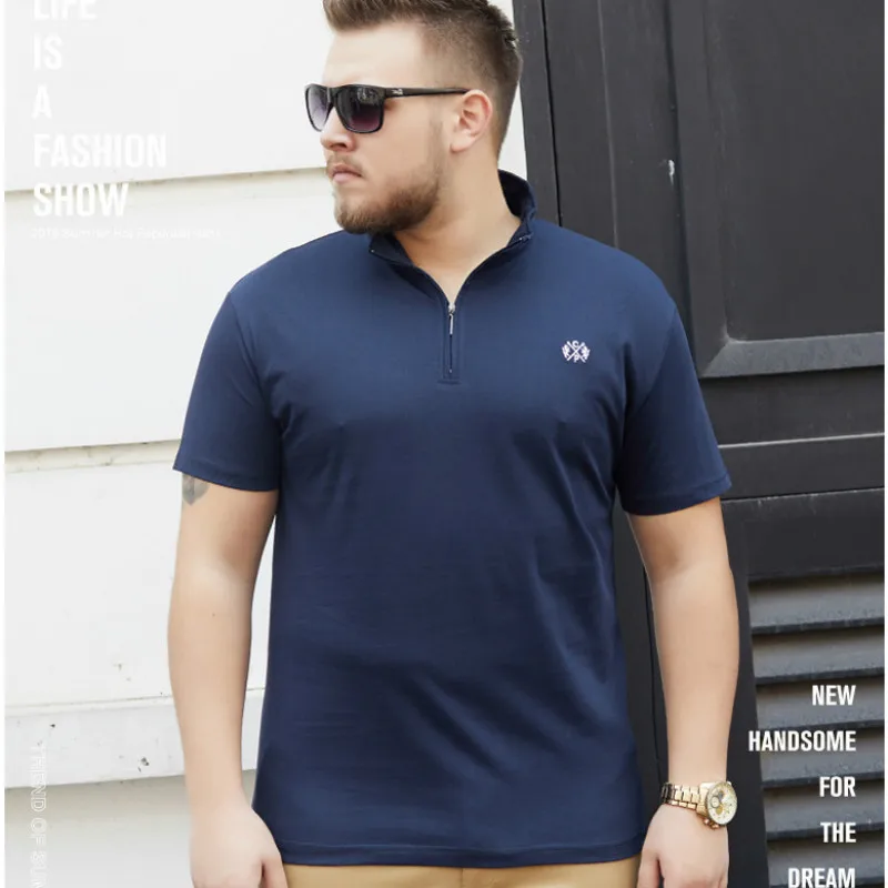 Men Oversized POLO Shirts Button Slim Fit Fashion Cotton Short Sleeve Shirts 2020 Summer Men Casual Polo Shirt Solid 6XL Tee Top