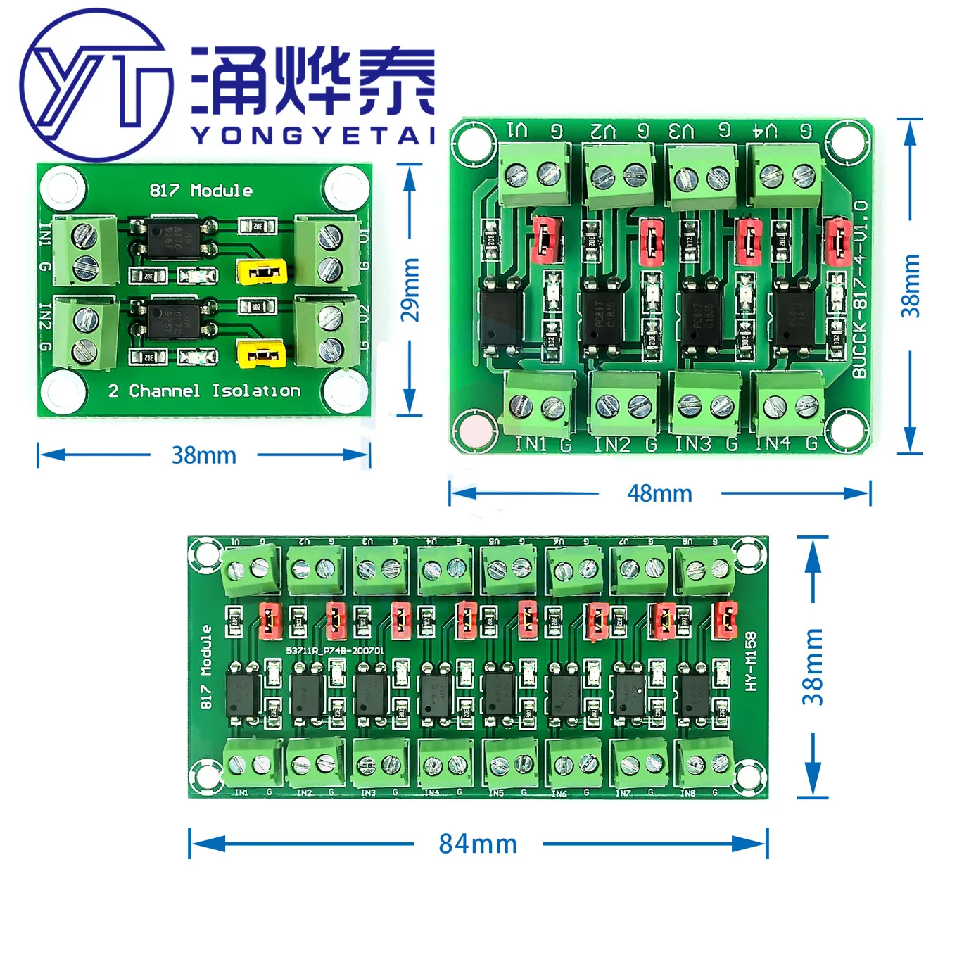 YYT 817 Optocoupler 2/4/8 Road Voltage Isolation Board Voltage Control Adapter Module Drive Photoelectric Isolation Module