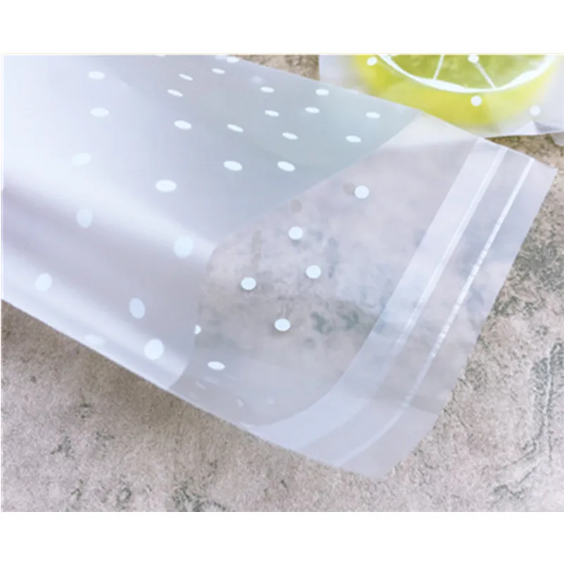 100 teile/los Transluzenten Punkte Kunststoff Cookie Verpackung Taschen Cupcake Wrapper Selbst Klebe Taschen Geburtstag Party Hochzeit Dekorationen – Detail 4