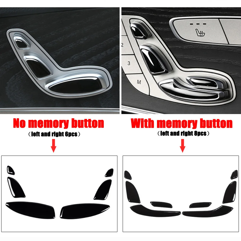 For Mercedes Benz E Class W213 E200 E300 C Class W205 GLC X253 Car Accessories Door Seat Adjustment Button Cover Trim 2 Styles