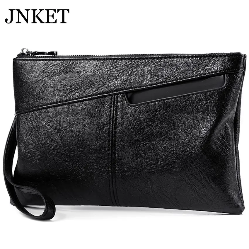 

Модный мужской клатч JNKET из мягкой искусственной кожи, Большая вместительная сумка-клатч, деловая сумка, клатч на молнии, длинный кошелек