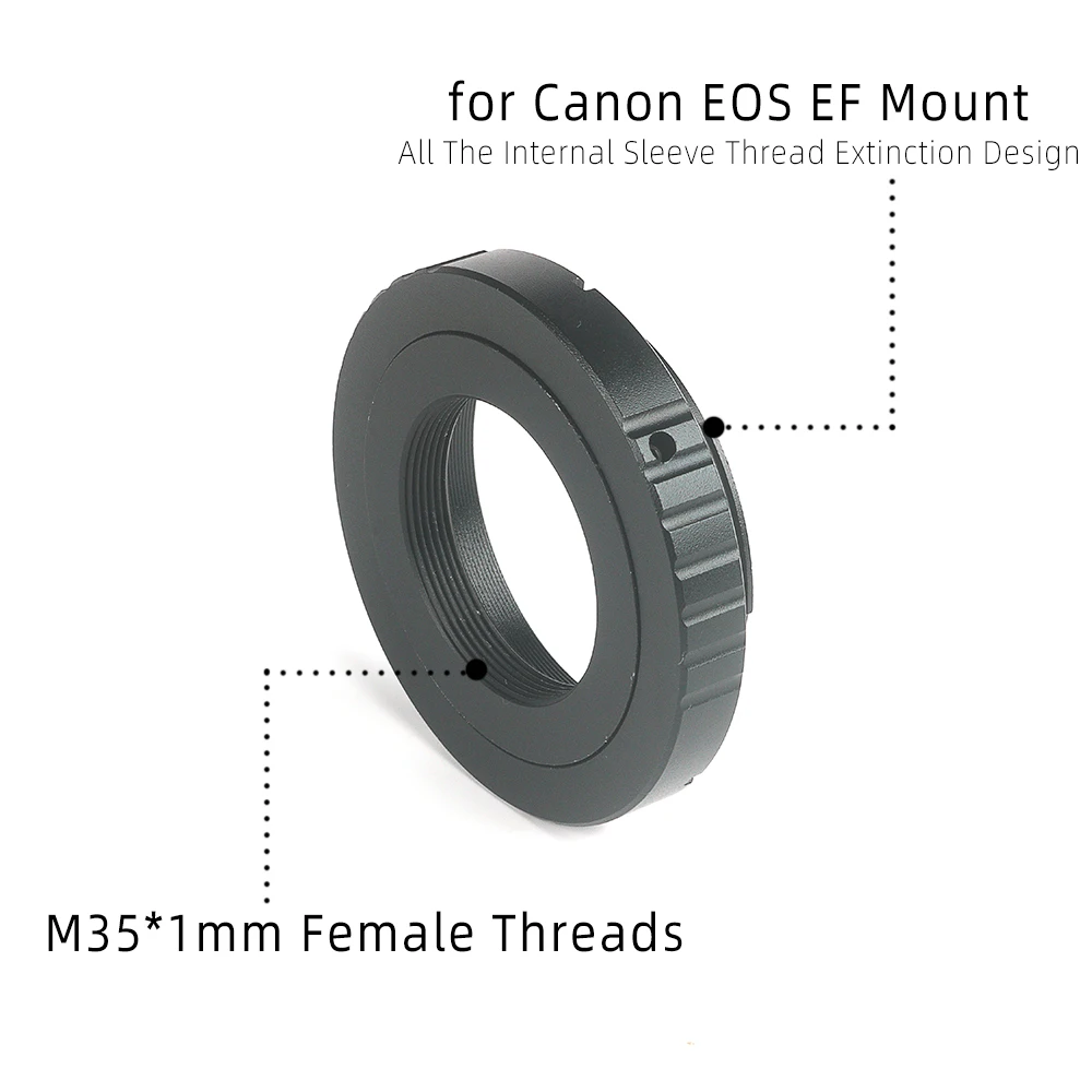EYSDON M35 To Canon EOS EF Mount T-Ring Adapter for Canon DSLR Camera Connected to Astronomic Telescopes Photography