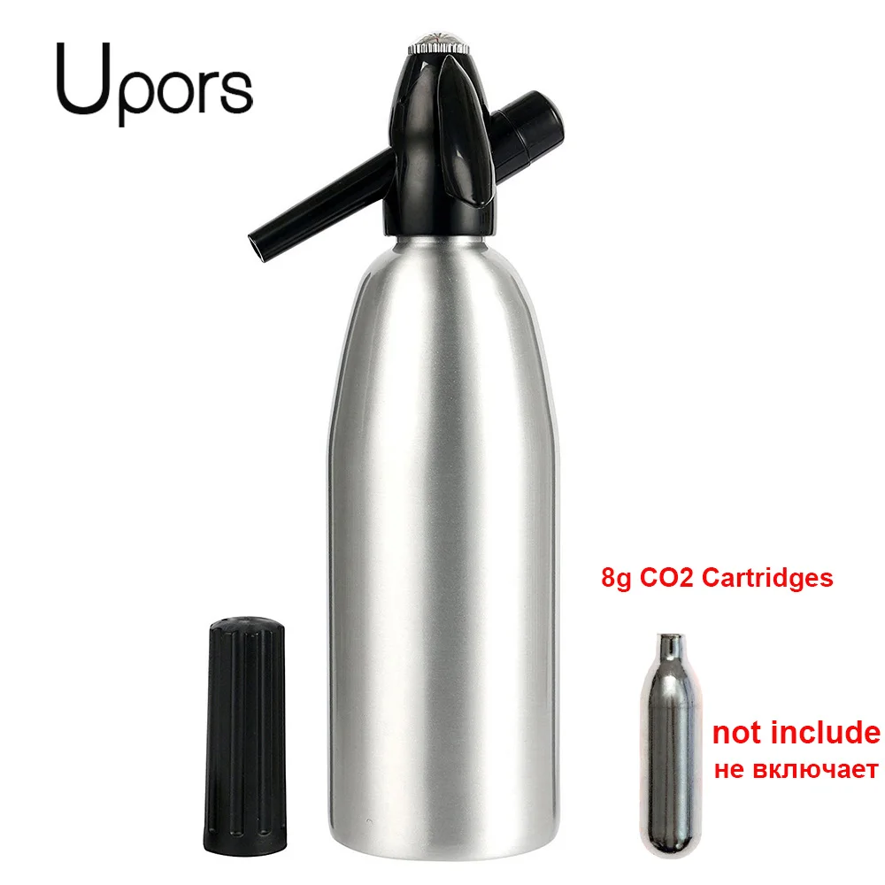 1L Aluminum CO2 Sparkle Soda Maker UPORS Professional Soda Water Siphon  Bar Tools