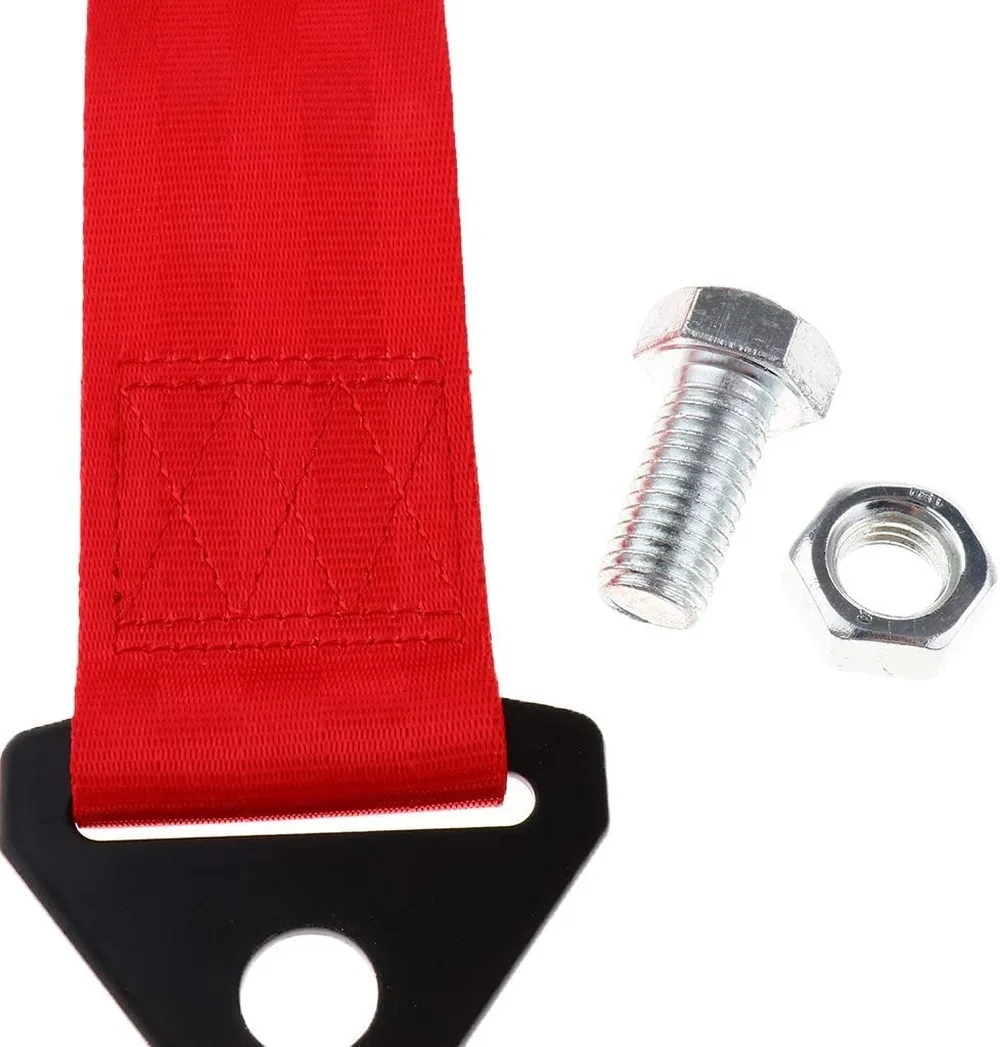 Große Leistung Auto Auto Tow Strap Set Vorne/Hinten Stoßstange Haken-Rot