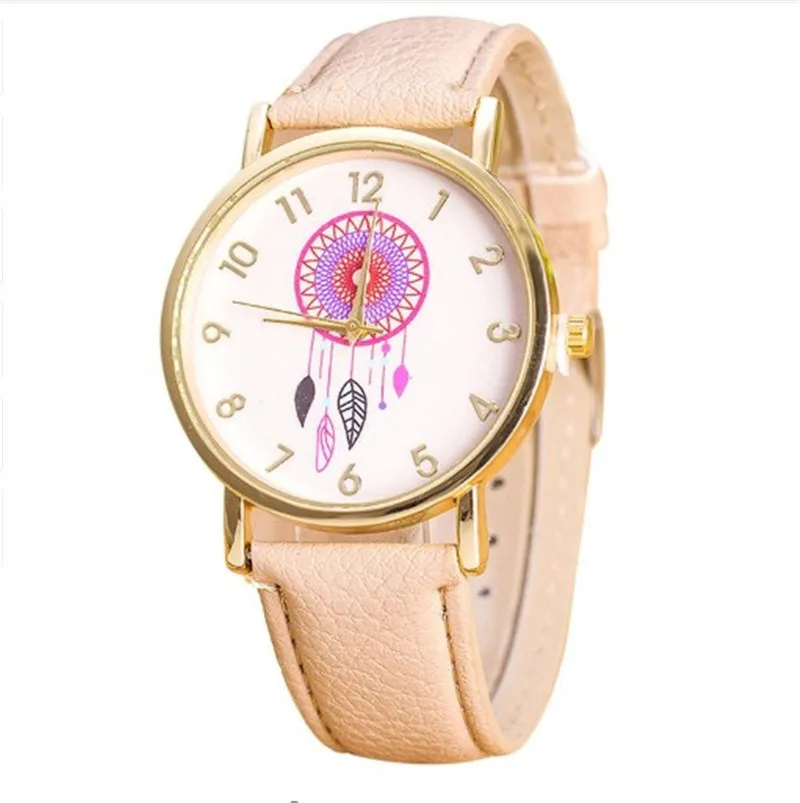 Dream catcher quartz watches women; s frequencies of clock watch mujer female leather strap