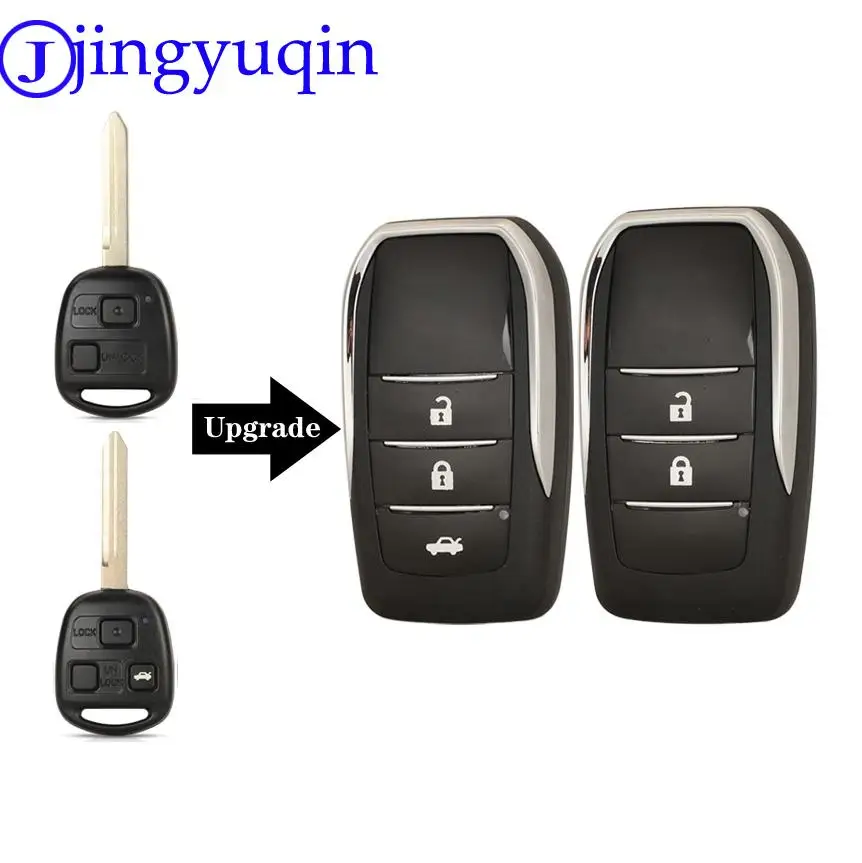 Jingyuqin Zmodyfikowany zdalny kluczyk samochodowy do Toyoty Yaris Carina Corolla Avensis Składany kluczyk Toy47 Blade z logo