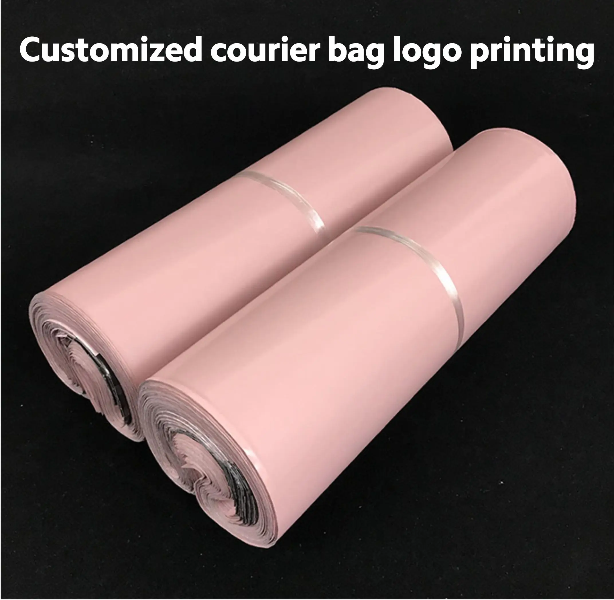 Plastic Envelope Shipping Packaging Bag, Light Pink, Custom Printed Logo, High Quality