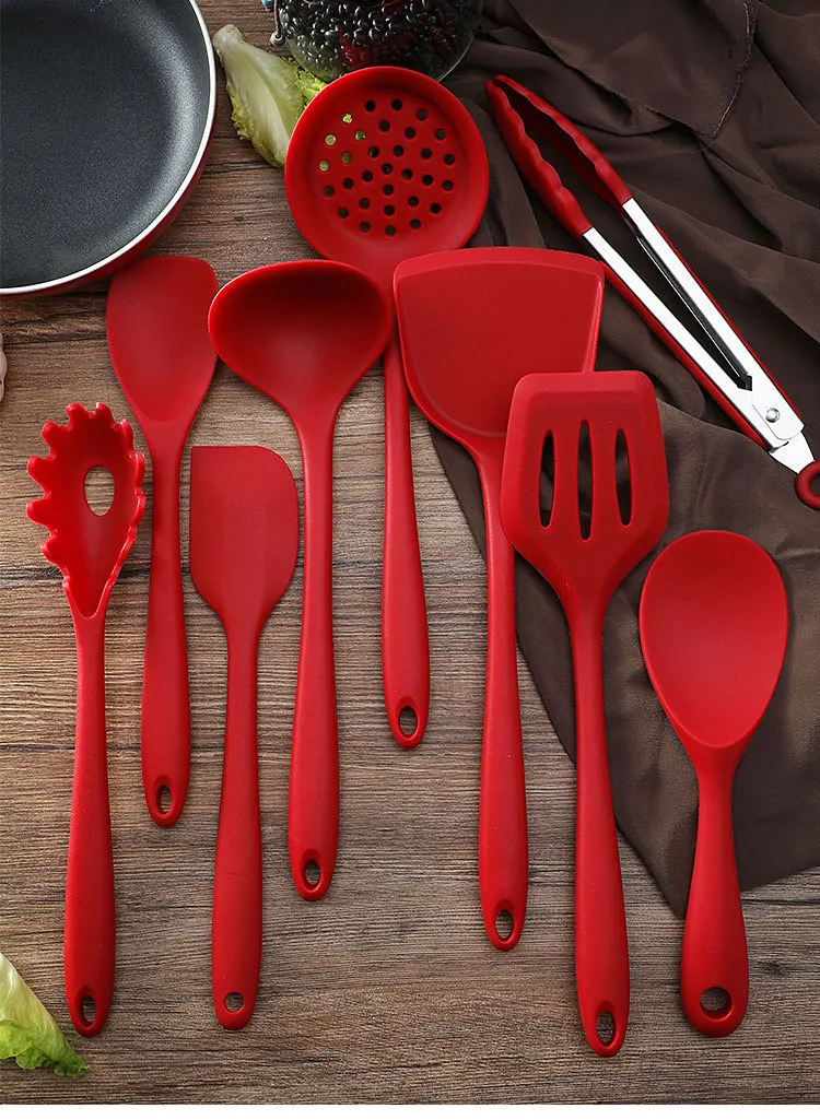 

9pcs/lot Heat Resistant Silicone Cookware Set Nonstick Cooking Tool Kitchen Baking Tool Kit Utensils Kitchen Accessories OK 1164