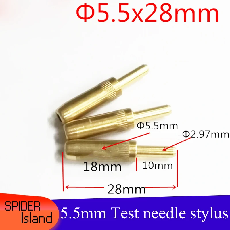 20pcs Test Needle Stylus 5.5mm Copper Thimble Spring Needle Charging Battery Needle Probe Energized Conductive Needle 28mm