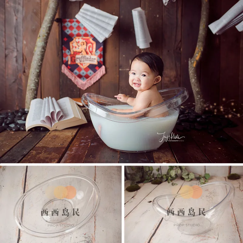 Newborn Photography Props Acrylic Transparent Milk Bathtub Baby Photo Shoot Posing Bed Furniture Boy Girl Fotografie Accessoires