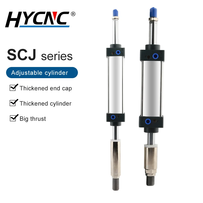 

SCJ Adjustable Stroke Cylinder SCJ50 X 100 X 150 X 200 Stroke Double Output Pneumatic Single Rod Standard Cylinder SCJ50