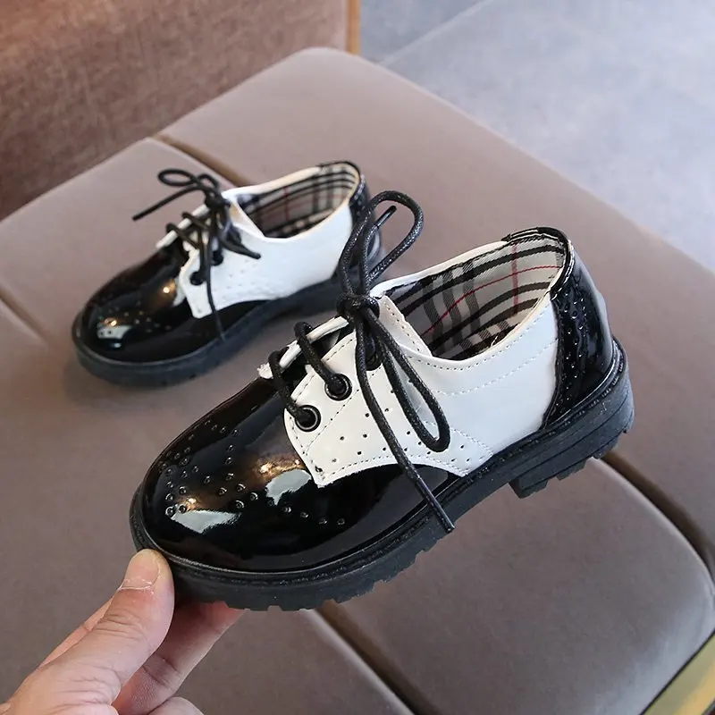 New Toddler Boys Leather Shoes Fashion Causal Little Kids School Shoes Formal Wedding Shoes For Girls Flat Shoes Loafers