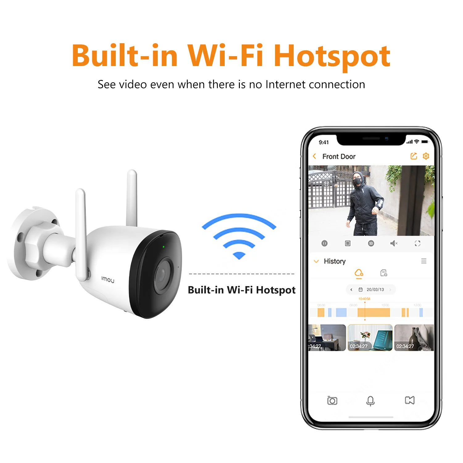 Top IP Camera 2C 4MP IPC-F42P WiFi Wireless microfono integrato Outdoor IP67 resistente alle intemperie Smart Home Security rilevamento umano