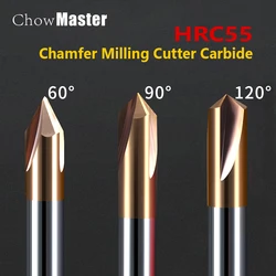 CNC Tungsten Carbide Chamfer Milling Cutter Aluminium Copper,60 90 120 DEG Deburring End Mill For Steel V Groove Router Bit