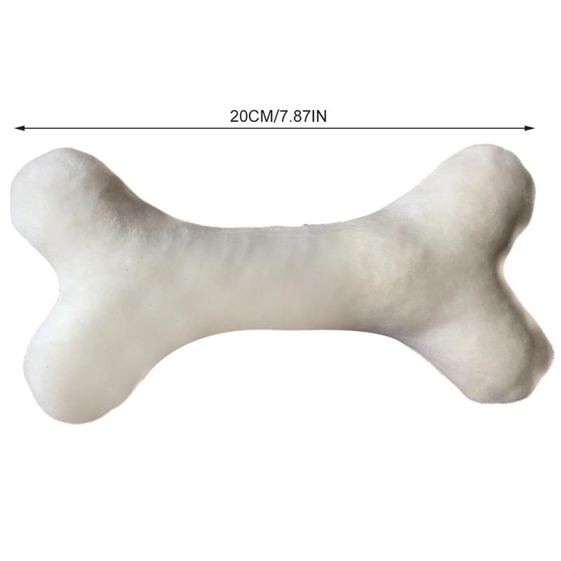 White 20cm Creative Pet Dog Chew Toy Fabric Bone Dog Toy Pet Bite Resistant Plush Puppy Toy Funny Toy For Dogs Molar Chew Toys