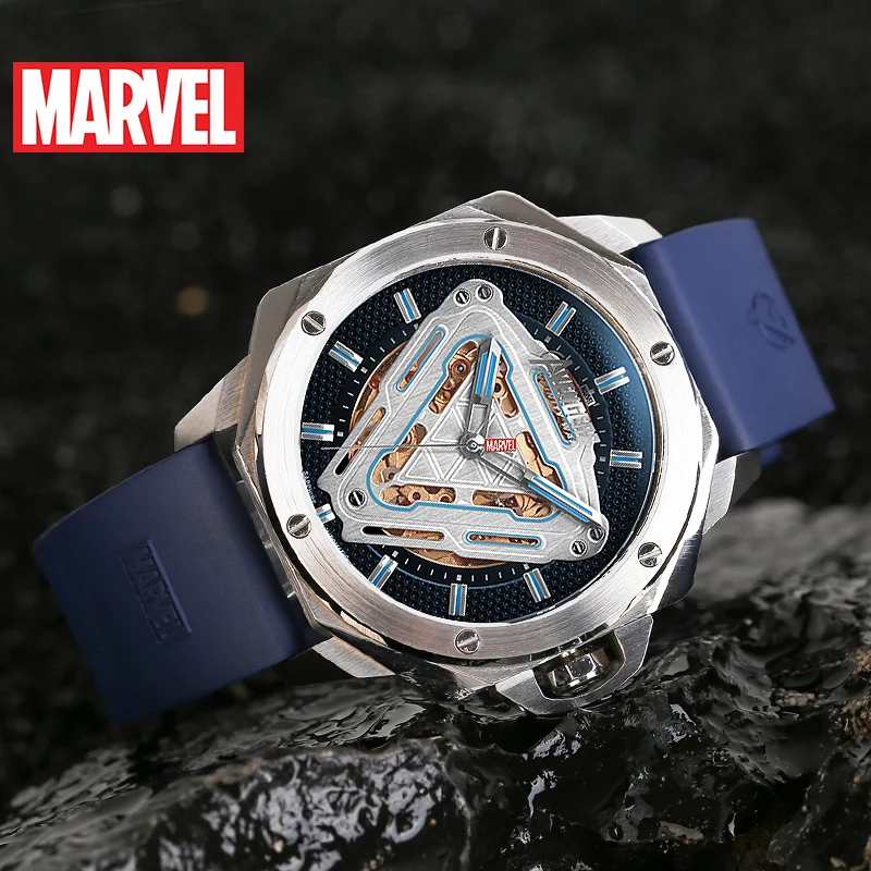 Marvel For Mens Watches Avenger Iron Man Saphire Crystal Automatic Skeleton Mechanical Male Sport Wristwatch SS316 Reloj Hombre