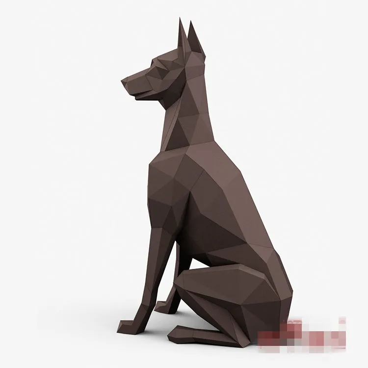 3D Paper Model Doberman Pinscher dogs papercraft animal toy home decor wall decoration Puzzles Eductional DIY toys gift for kids