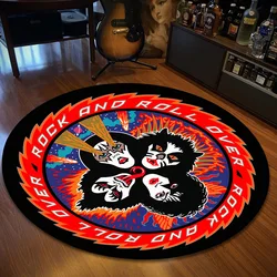 Metal Rock Singer Kiss Band Carpet Exquisite Round Flannel Carpet Interior Home Decor Floor Mat