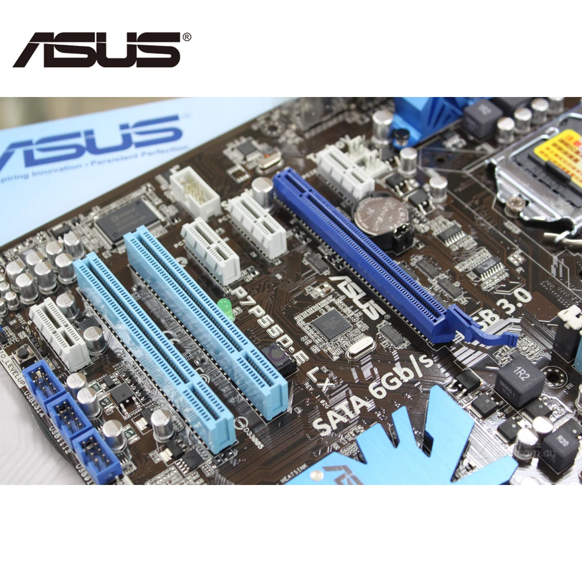 ASUS P7P55D-E LX เมนบอร์ด DDR3 16GB สำหรับ Intel P55 P7P55DELX LGA 1156 Desktop PC คอมพิวเตอร์เมนบอร์ด SATA III PCI-E x16 ใช้