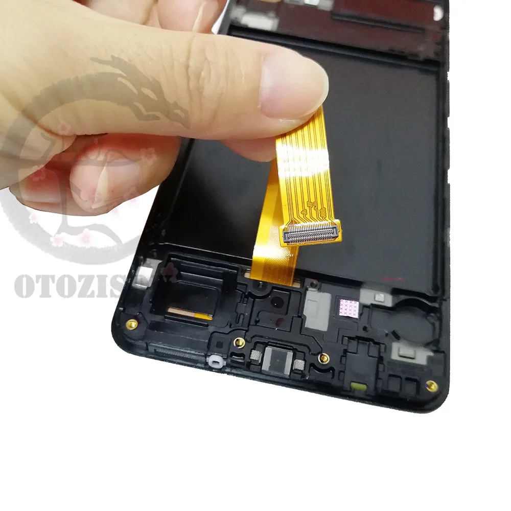 Super AMOLED A750 Screen For SAMSUNG For Galaxy A7 2018 Display With Frame SM-A750FN/DS A750F LCD Touch Digitizer Assembly