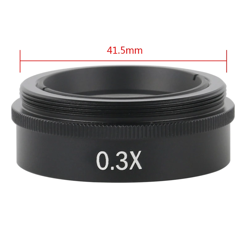 0.75X 0.5X 2.0X 0.35X 1X Barlow Auxiliary Objective Glass Lens For 200X 180X 300X C MOUNT Lens Industry Video Microscope Camera