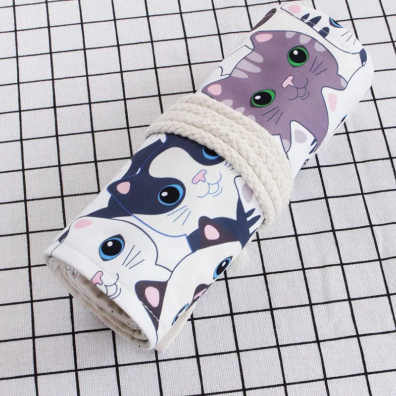 Cute Unicorn School Pencil Case Roll Kawaii Cat Pencilcase Big Penal for Girls Boys Cartridge 36/48/72 Holes Pen Bag Stationery