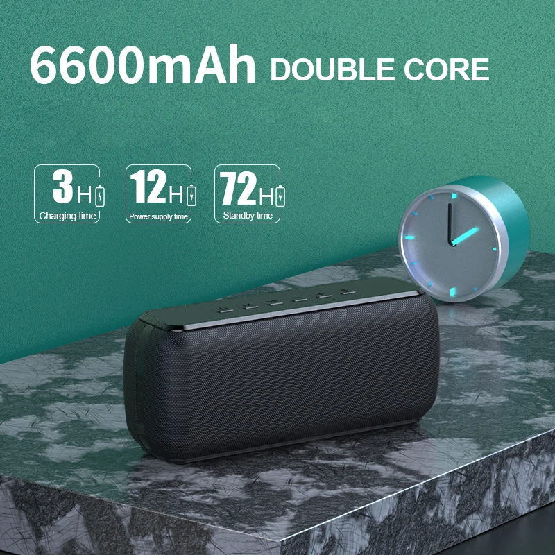 100%XDOBO X8 Bluetooth Speaker Big Power 60W Wireless Column Waterproof DSP Subwoofer Music Center with Voice Assistant 6600mAh