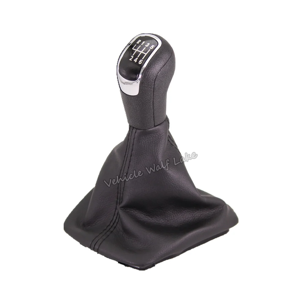 5 / 6 Speed Gear Stick Level Shift Knob With Leather Boot For Skoda Superb MK2 2008 2009 2010 2011 2012 2013 Car-styling