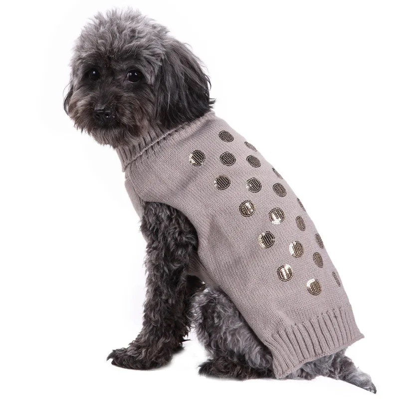 Sequin pet sweater Cat dog Clothes Winter Warm Puppy Knitwear Sweaters dog clothing Knitted Pet Coat for Small Medium Large Dogs