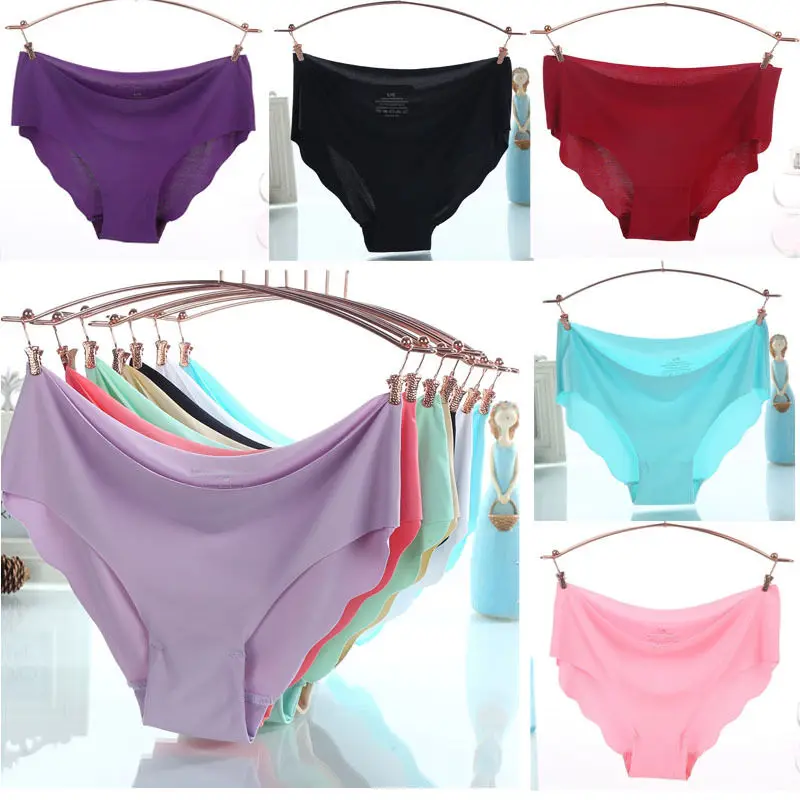 Sexy Women Soft Underpants Seamless Lingerie Briefs Hipster Underwear Soft Panties Black White Pink Briefs Seamless Briefs